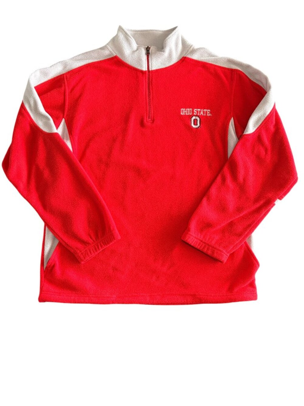 Pro Edge The Ohio State Buckeyes Fleece 1/4 Zip Pullover Red Gray Mens Medium